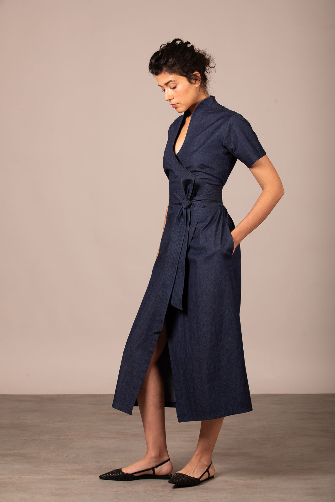 Denim Wrap Dress