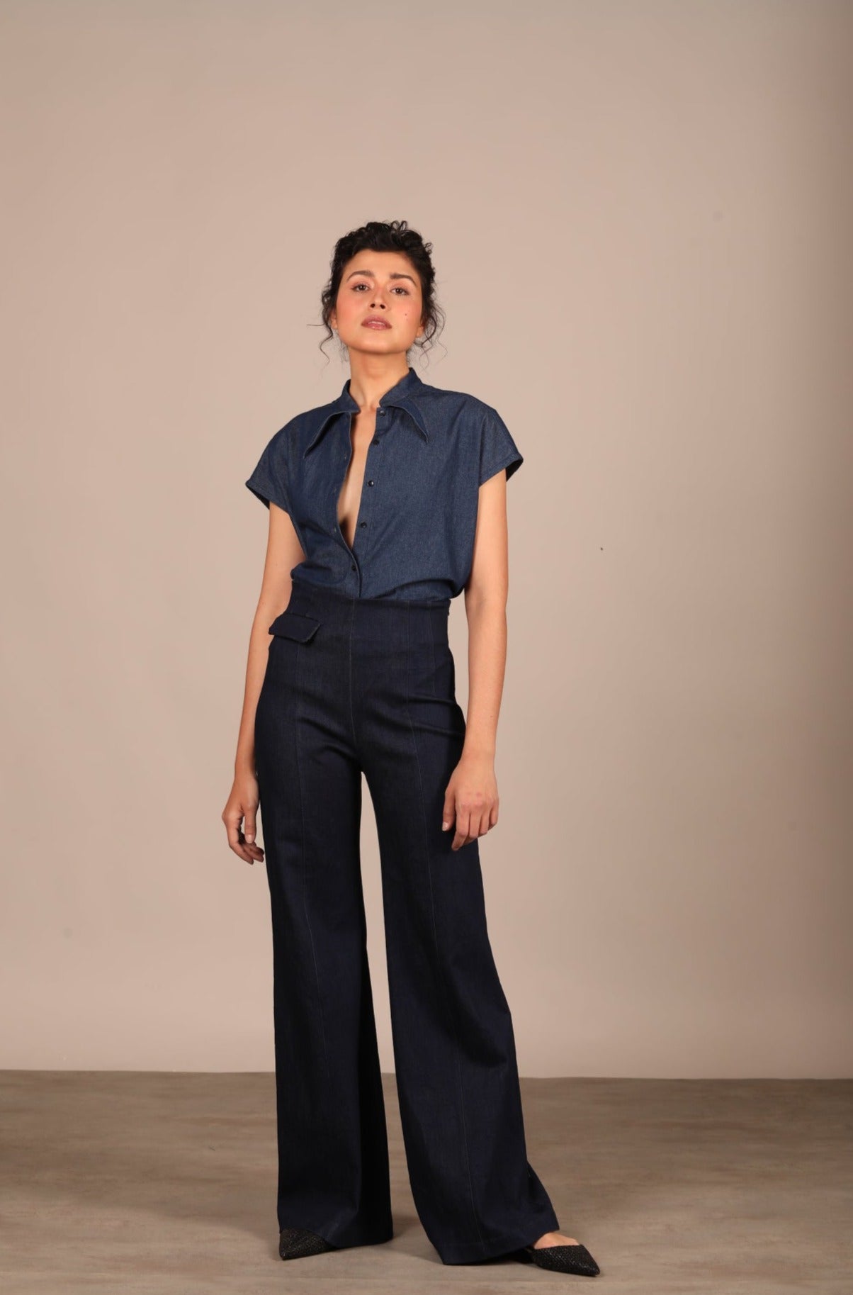 Short Sleeve Denim Shirt