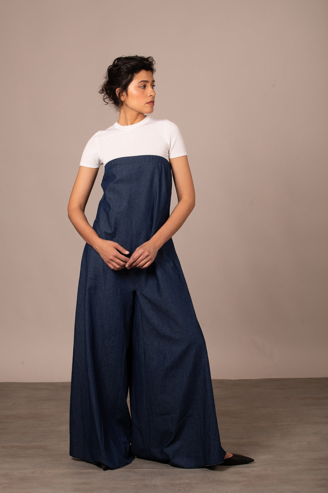 Strapless Denim Jumpsuit